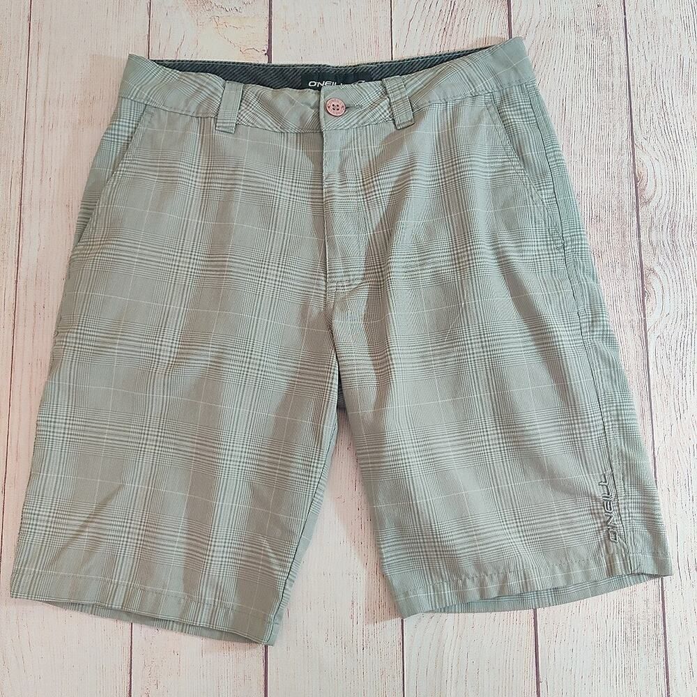 O'Neill plaid flat front chino shorts sz 30